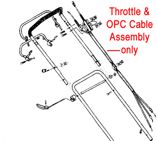 MOM6659 - Mowers Online Throttle and OPC cable assembly diagram