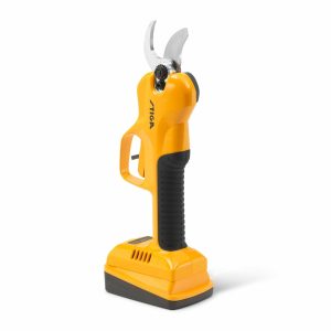 Battery-powered cordless pruning shear with stand