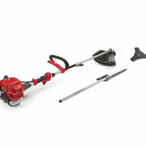 Gas string trimmer with attachments and shaft