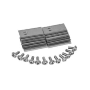 Metal rail system with mounting bolts and fasteners