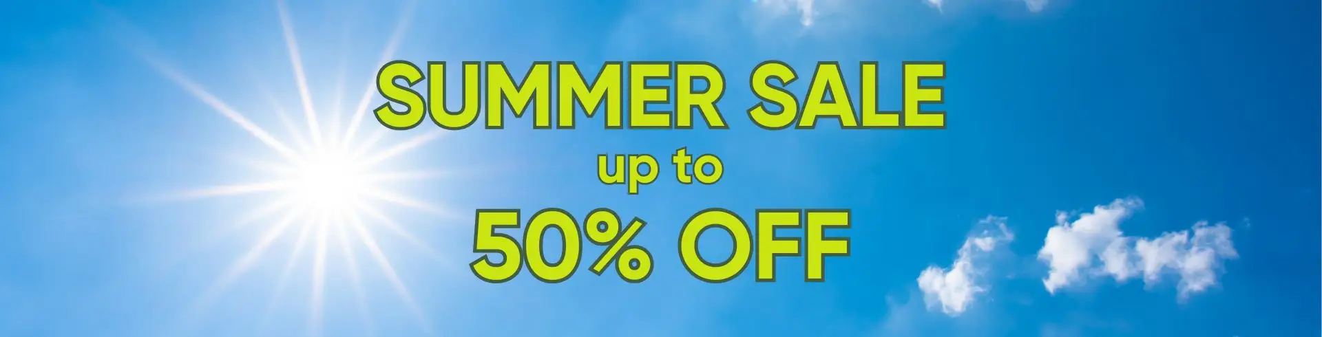 Summer Sale up to 50% off banner