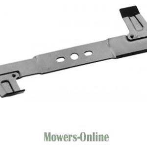 Lawn mower mulching blade with mounting bracket