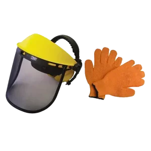 Safety kit with face shield and work gloves