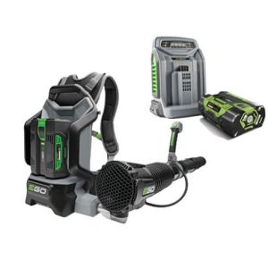 EGO backpack blower with charger and batteries