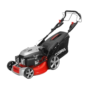 Petrol lawn mower with push handles