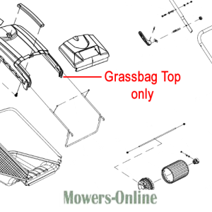 Grassbag top assembly diagram for lawn mower