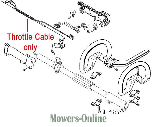 05e1oy5p5ay.png - Mowers Online Throttle cable and steering assembly diagram for mower