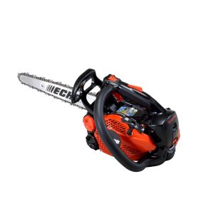 Chainsaw with orange and black housing
