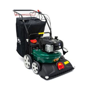 Self-propelled lawn vacuum with collection bag