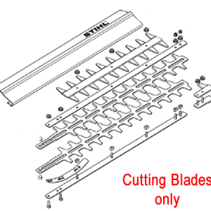 STIHL hedge trimmer cutting blades assembly diagram
