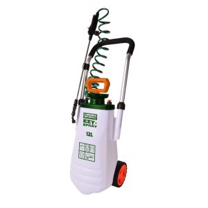 Electric garden sprayer with wheeled cart base