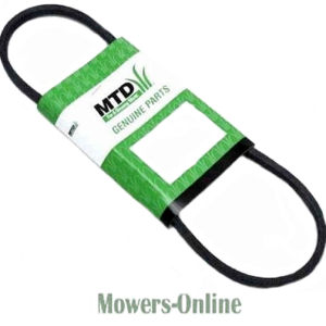 MTD lawn mower belt with green packaging label