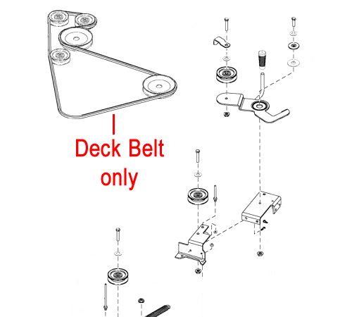 0pzmwtvokrp.png - Mowers Online Deck belt assembly diagram with pulley components