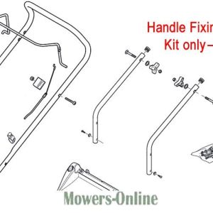 Lawn mower handle fixing kit components diagram