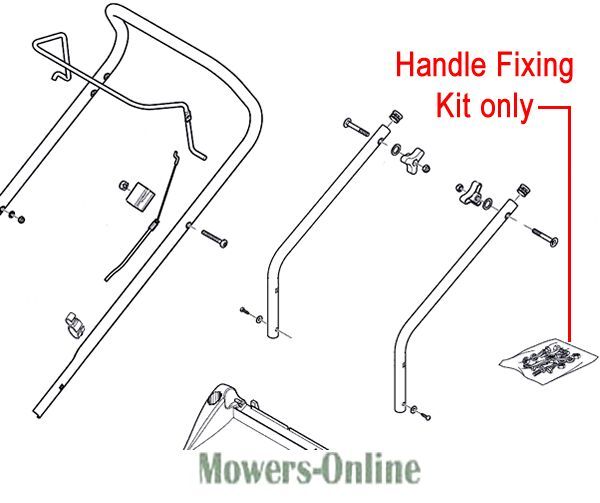 P - Mowers Online Lawn mower handle fixing kit components diagram