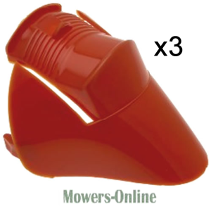 Red plastic grass chute deflector, pack of 3