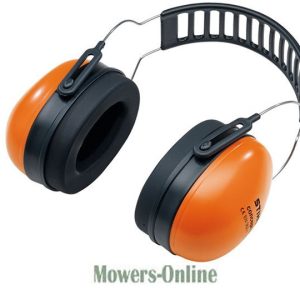 Orange and black ear defenders with headband