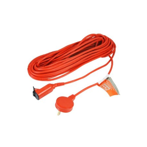 Red extension cord with plug and connector
