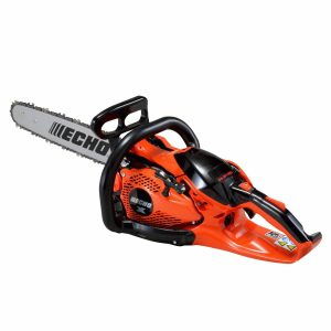 Echo gas-powered chainsaw with orange housing
