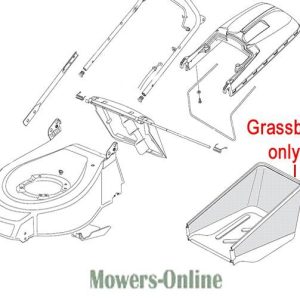 Lawn mower parts diagram and grassbag