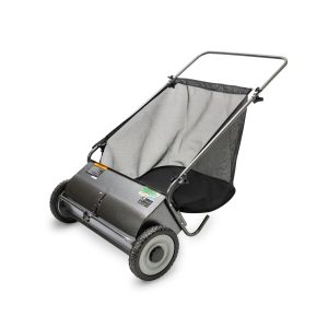 Push lawn sweeper with mesh collection bag