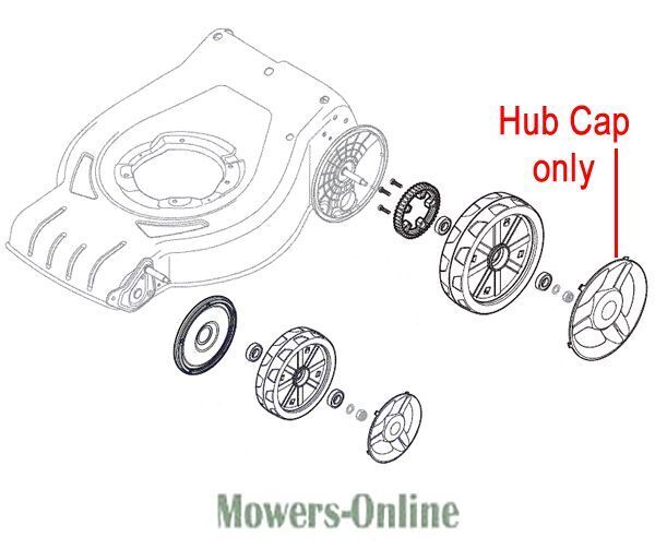 P - Mowers Online Lawn mower wheel hub cap replacement part