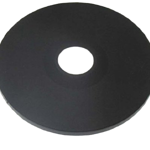 Black rubber washer with center hole