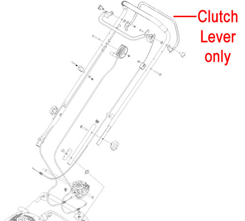 1ohuddoj0yj.jpg - Mowers Online Clutch lever assembly diagram for lawn mower