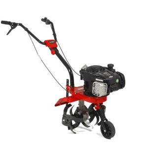 Front-tine tiller with gas engine and handles