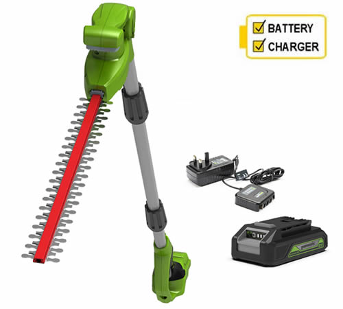 1zf0rpzlthv.jpg - Mowers Online Cordless pole hedge trimmer with battery and charger