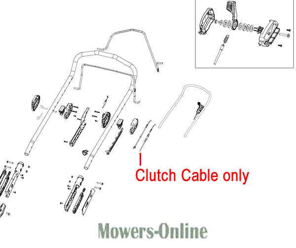 1zuk03glaa4.png - Mowers Online Clutch cable assembly diagram for lawn mower