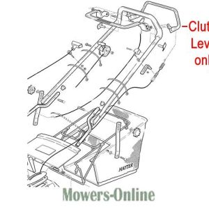 Clutch lever assembly diagram for lawn mower