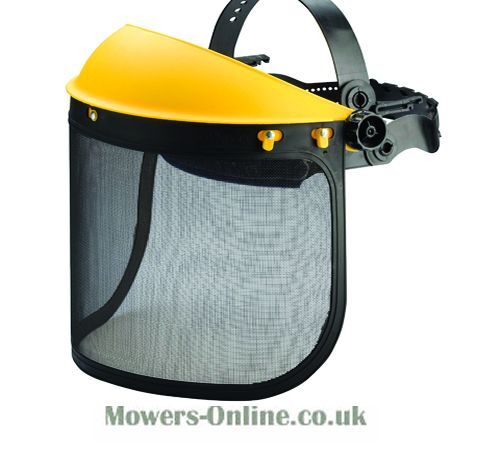 P - Mowers Online Yellow and black mesh face shield with headband