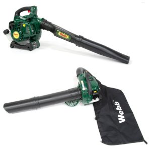 Handheld leaf blower with vacuum bag attachment