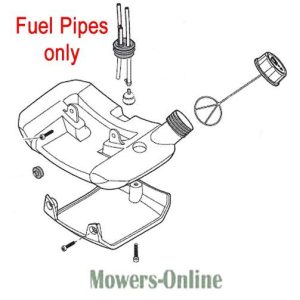 Lawn mower fuel pipes assembly diagram