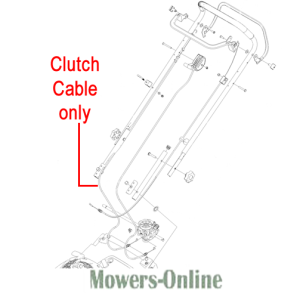 Clutch cable parts diagram for lawn mower