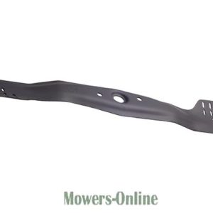 Curved lawn mower blade with mounting holes