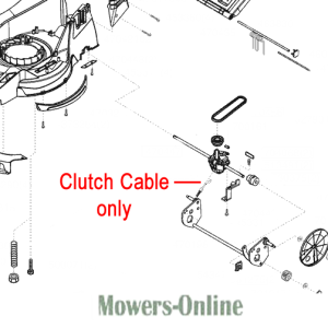 Clutch cable parts diagram for lawn mower