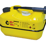 Yellow Explo-Safe fuel jerry can with spout