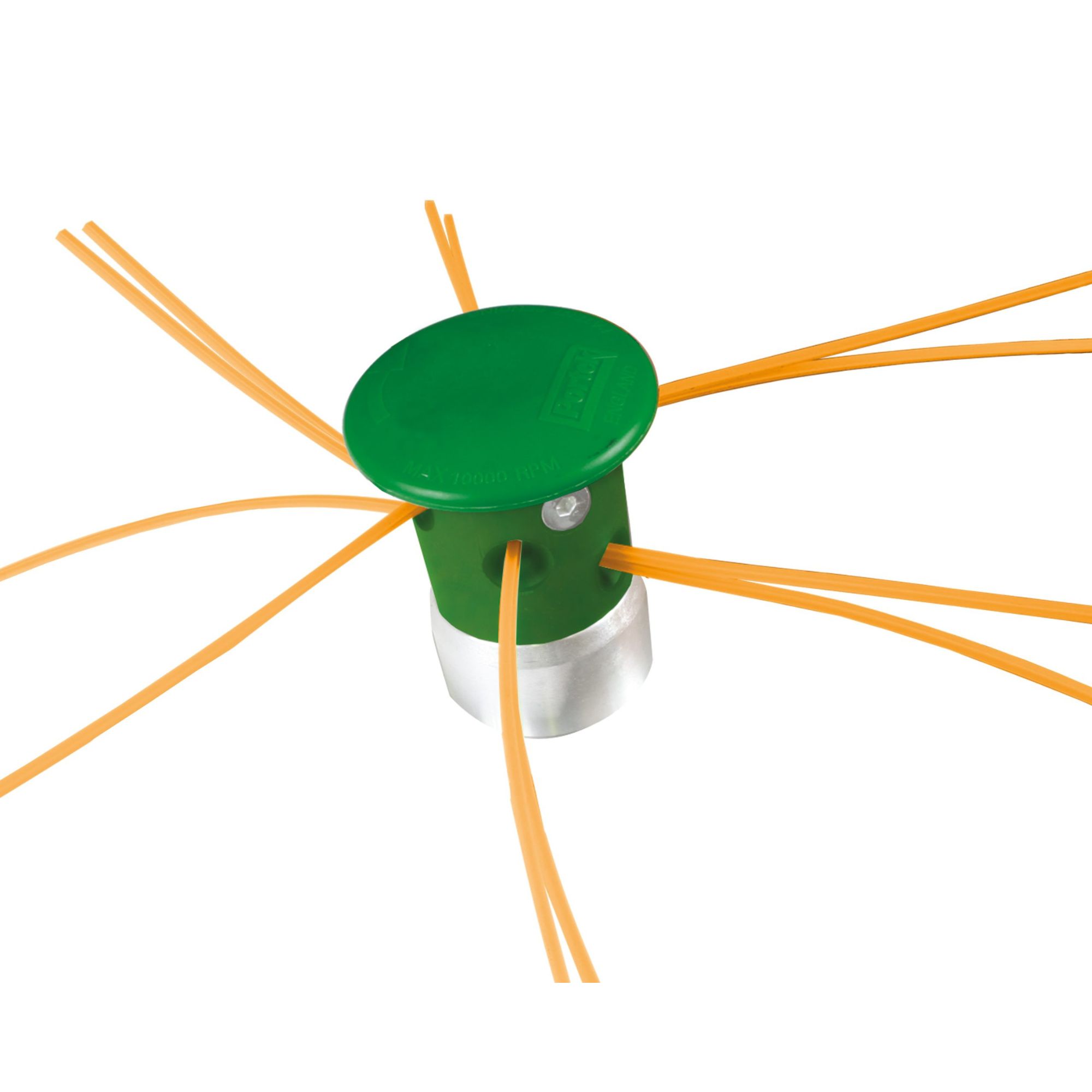 2fqtqc0uqzm.jpg - Mowers Online Green push-button sprinkler head with orange tubing