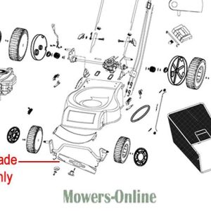 Lawn mower parts diagram with blade component