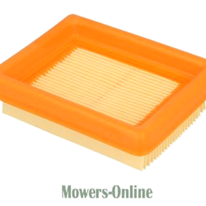 Orange pleated air filter for lawn mower