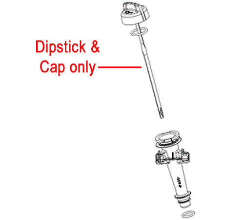 2iuwa5jpqaw.png - Mowers Online Dipstick and cap assembly diagram