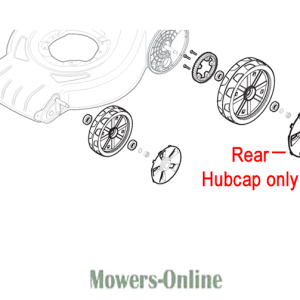 Lawn mower rear hubcap replacement parts diagram