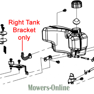 Ride-on mower fuel tank bracket assembly diagram