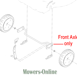 Front axle assembly diagram for lawn mower