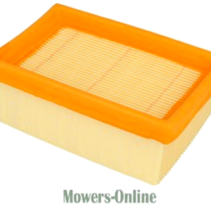 Rectangular pleated air filter with orange frame