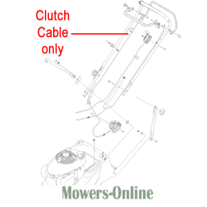 Clutch cable assembly diagram for lawn mower
