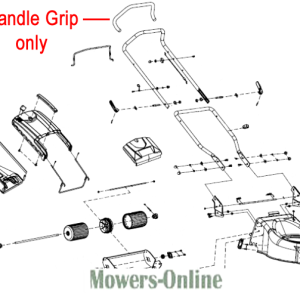 Lawn mower handle grip parts diagram