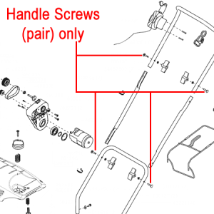 Handle screws pair for lawn mower